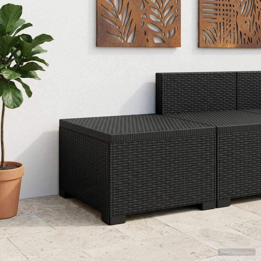 Eénpersoons Tuinbank Rattan Look PP Antraciet