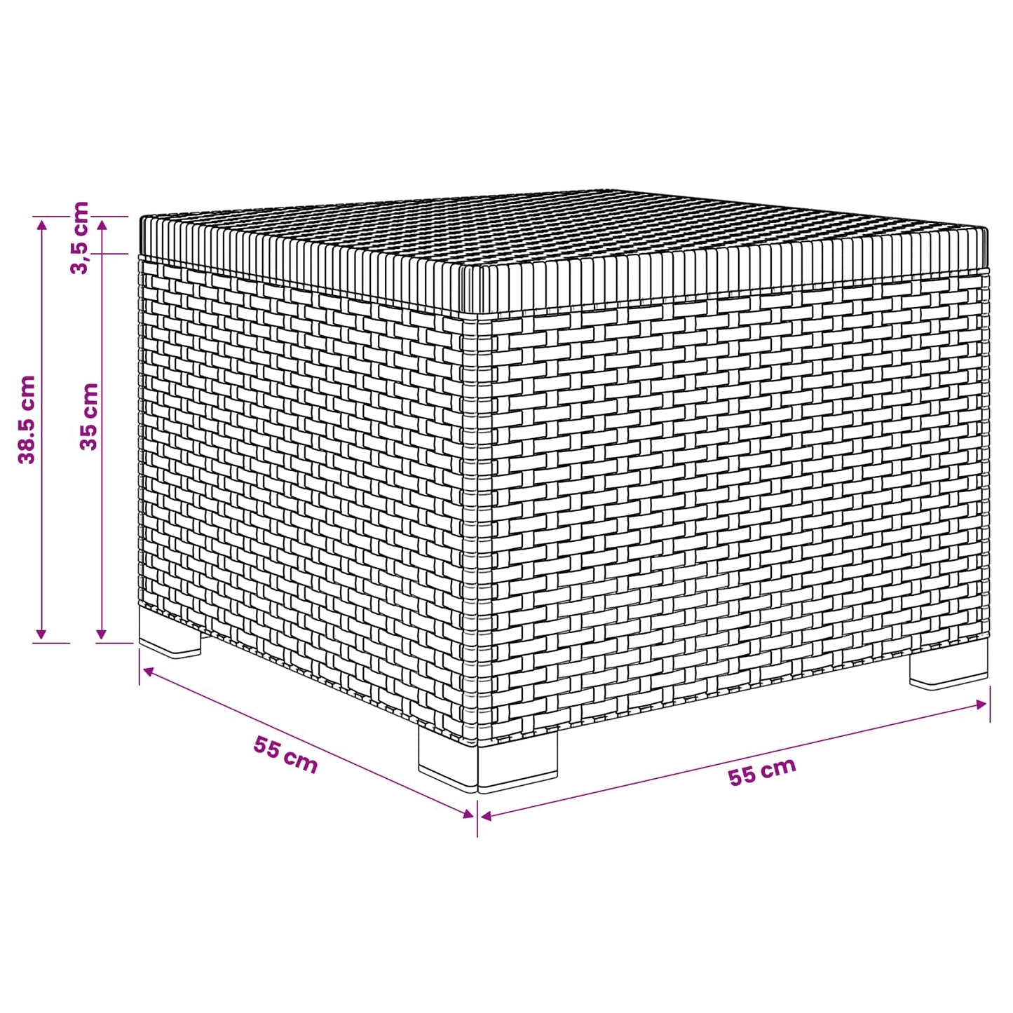 Eénpersoons Tuinbank Rattan Look PP Bruin