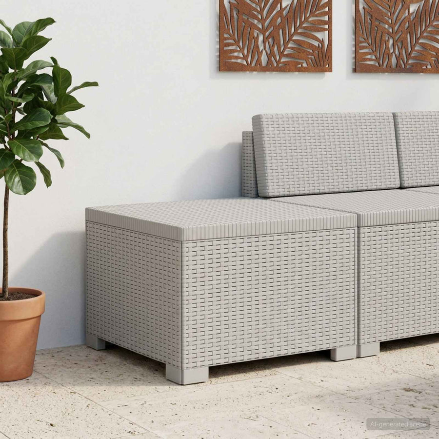 Eénpersoons Tuinbank Rattan Look PP Wit
