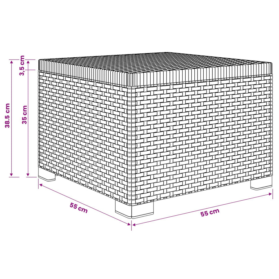 Eénpersoons Tuinbank Rattan Look PP Wit