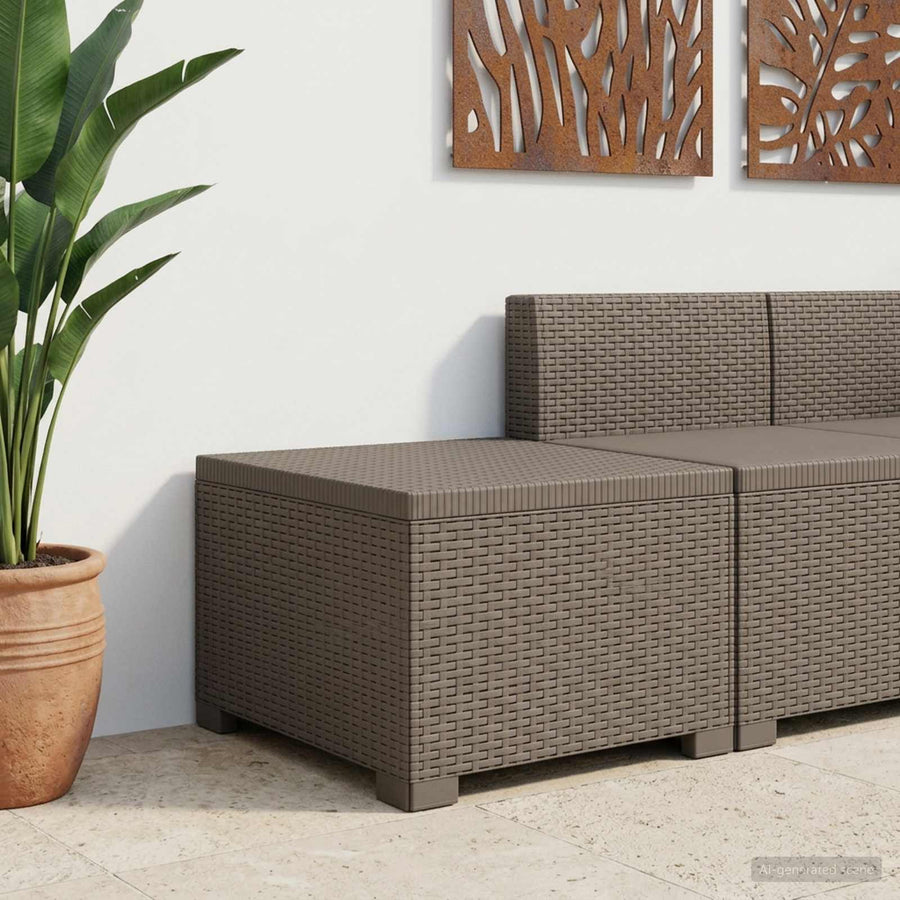 Eénpersoons Tuinbank Rattan Look PP Lichtgrijs