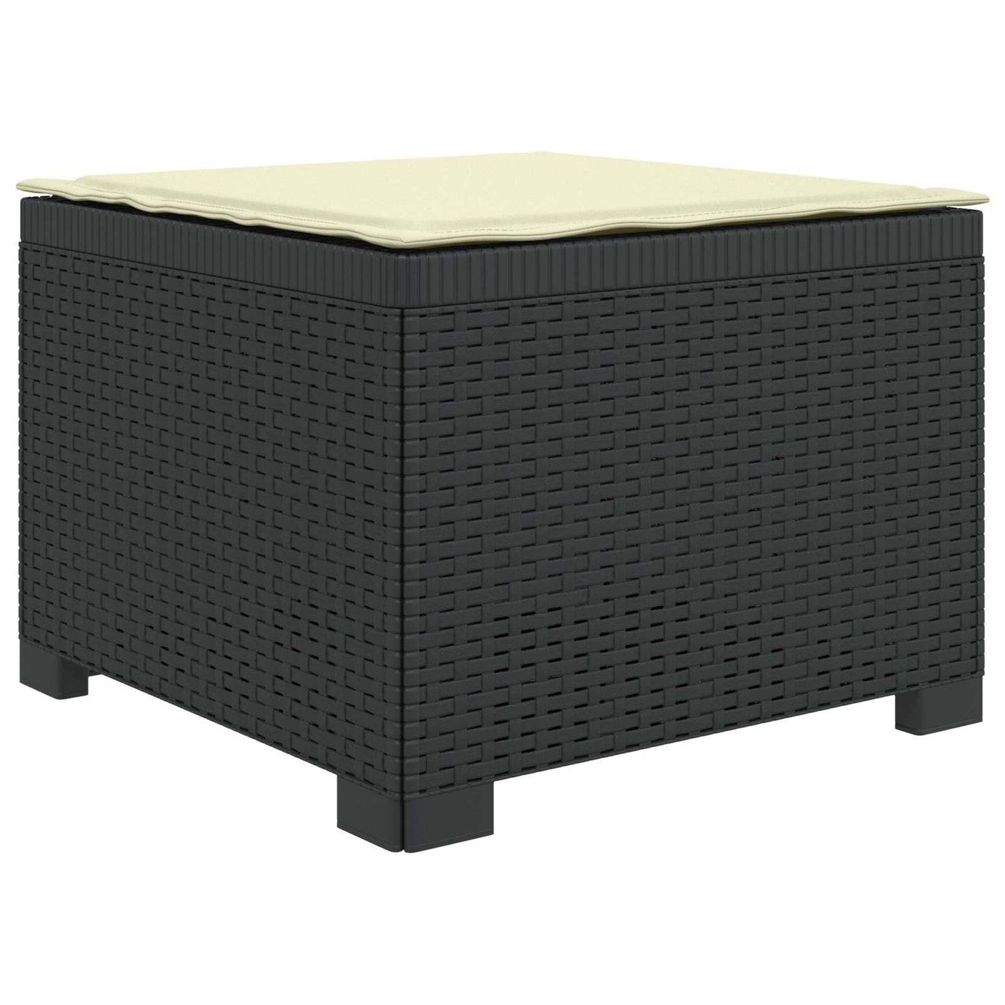 Eénpersoons Tuinbank met Kussen Rattan Look PP Antraciet