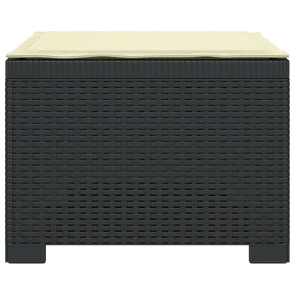 Eénpersoons Tuinbank met Kussen Rattan Look PP Antraciet