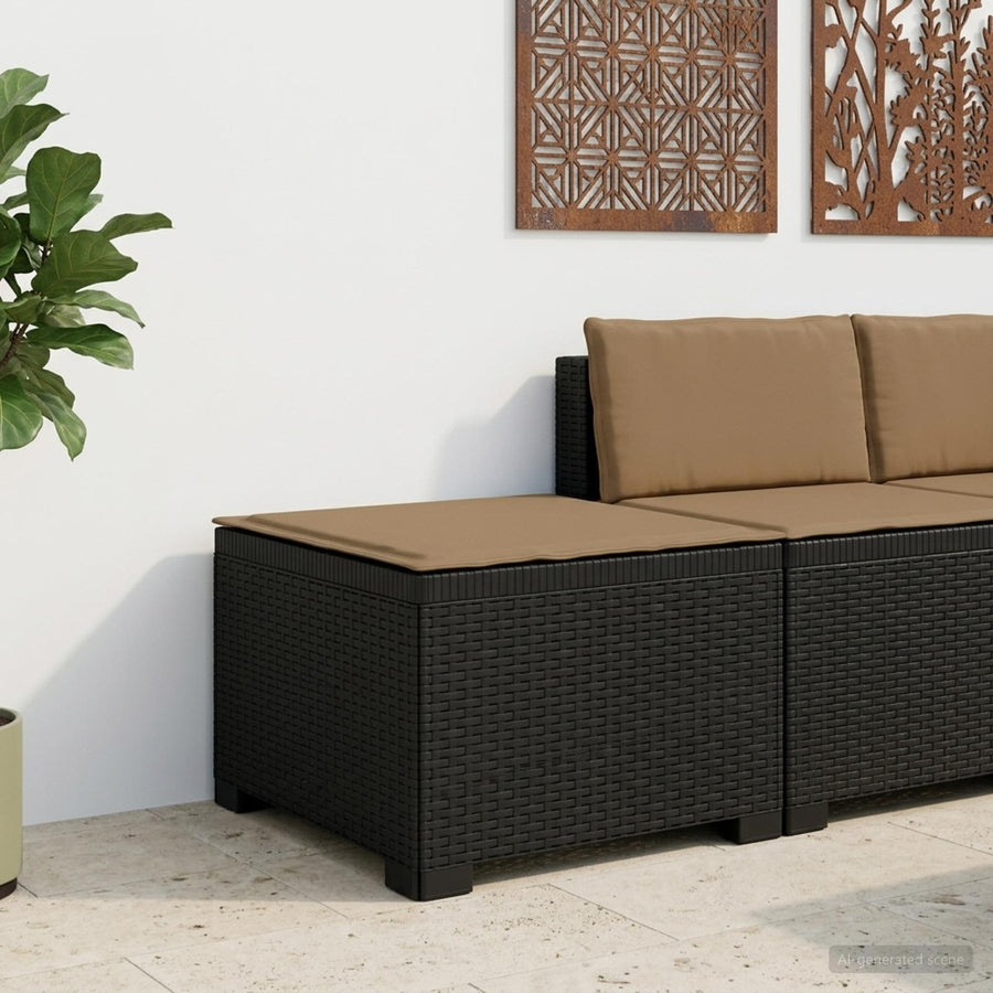 Eénpersoons Tuinbank met Kussen Rattan Look PP Antraciet