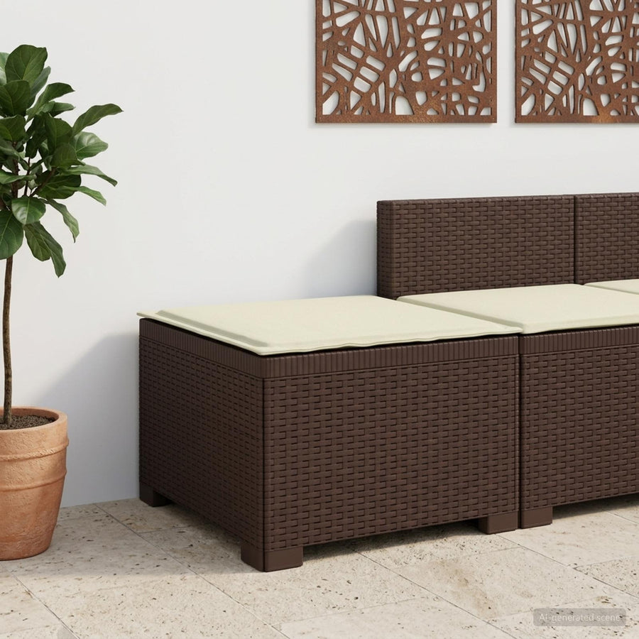 Eénpersoons Tuinbank met Kussen Rattan Look PP Bruin