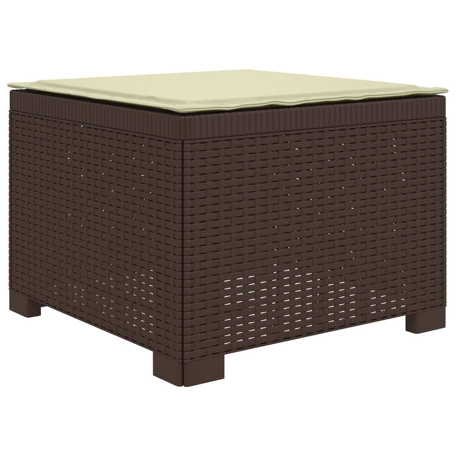 Eénpersoons Tuinbank met Kussen Rattan Look PP Bruin