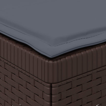 Eénpersoons Tuinbank met Kussen Rattan Look PP Bruin