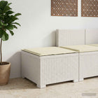 Eénpersoons Tuinbank met Kussen Rattan Look PP Wit