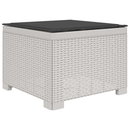 Eénpersoons Tuinbank met Kussen Rattan Look PP Wit