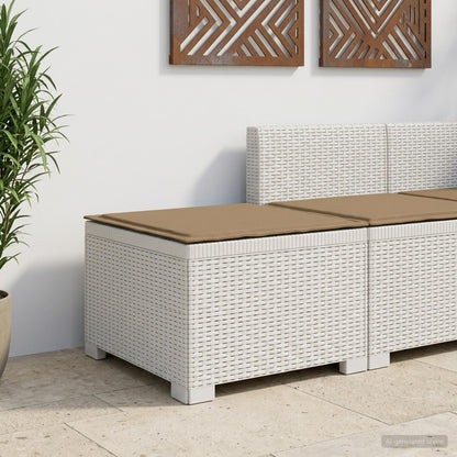 Eénpersoons Tuinbank met Kussen Rattan Look PP Wit