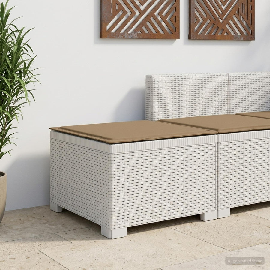 Eénpersoons Tuinbank met Kussen Rattan Look PP Wit