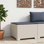Eénpersoons Tuinbank met Kussen Rattan Look PP Wit