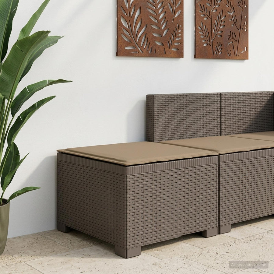 Eénpersoons Tuinbank met Kussen Rattan Look PP Lichtgrijs