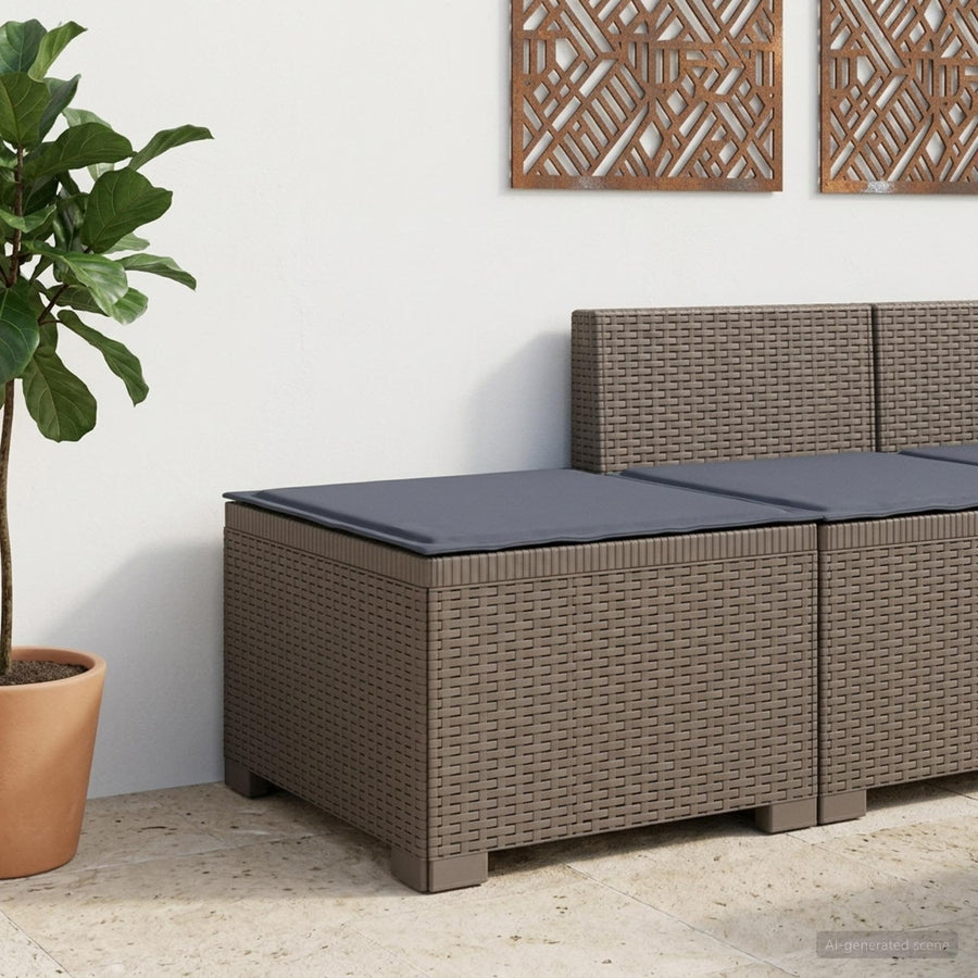 Eénpersoons Tuinbank met Kussen Rattan Look PP Lichtgrijs