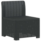 Eénpersoons Tuinbank Rattan Look PP Antraciet