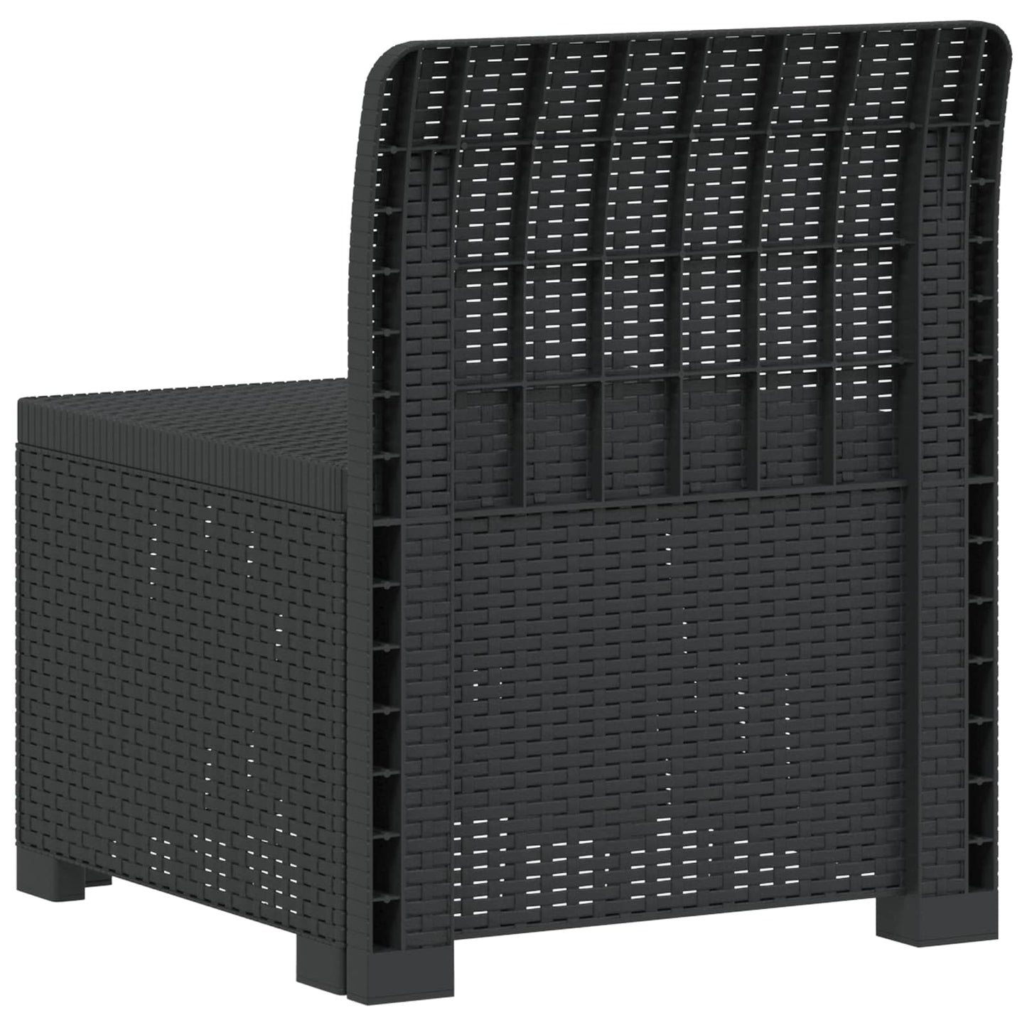 Eénpersoons Tuinbank Rattan Look PP Antraciet