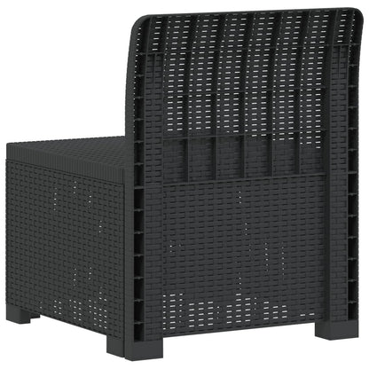 Eénpersoons Tuinbank Rattan Look PP Antraciet