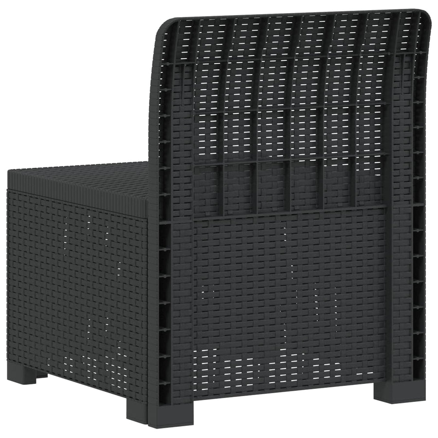 Eénpersoons Tuinbank Rattan Look PP Antraciet