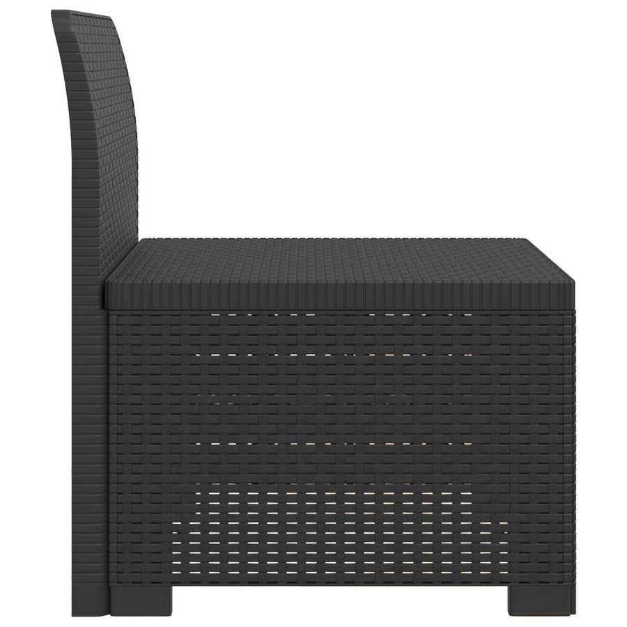 Eénpersoons Tuinbank Rattan Look PP Antraciet