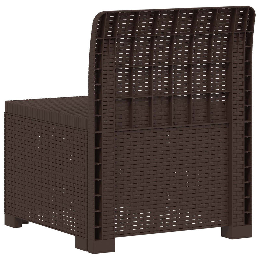 Eénpersoons Tuinbank Rattan Look PP Bruin