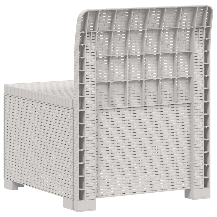 Eénpersoons Tuinbank Rattan Look PP Wit