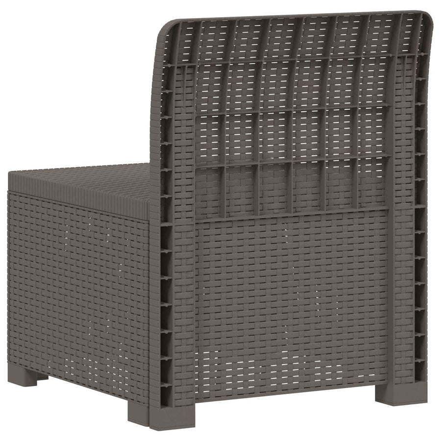 Eénpersoons Tuinbank Rattan Look PP Lichtgrijs