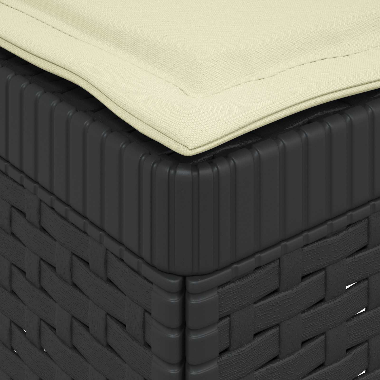 Eénpersoons Tuinbank met Kussen Rattan Look PP Antraciet