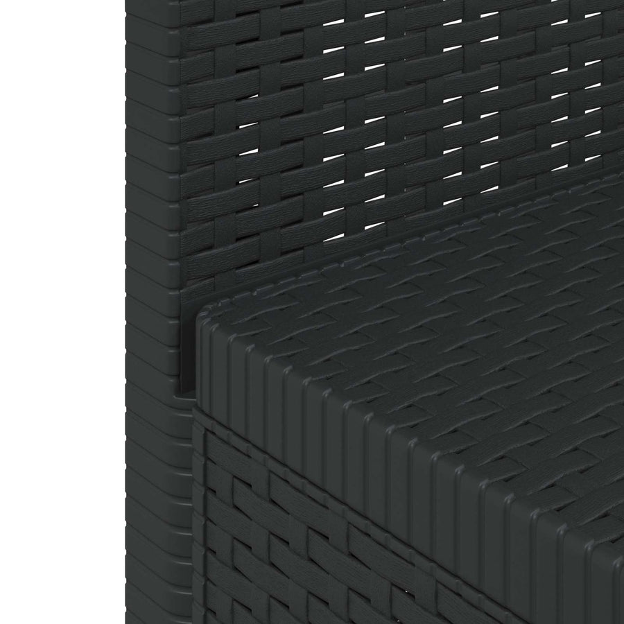 Eénpersoons Tuinbank met Kussen Rattan Look PP Antraciet