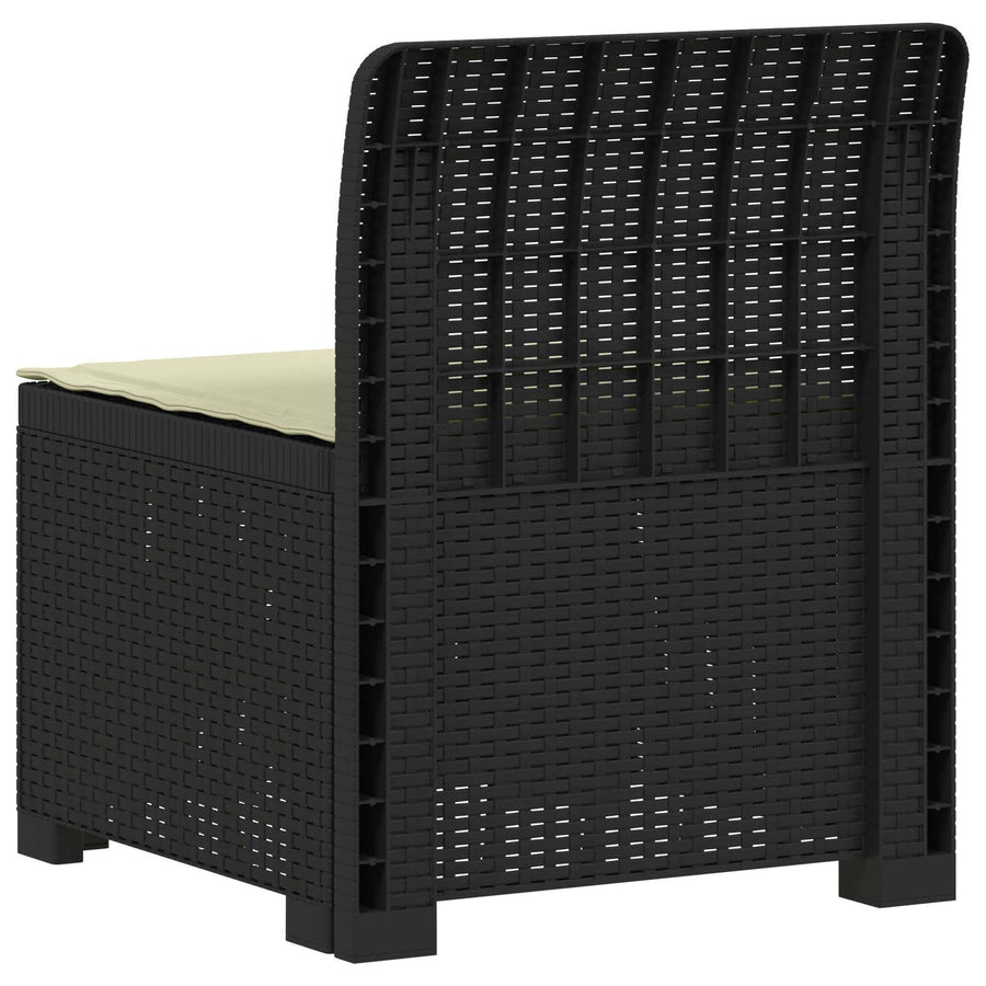 Eénpersoons Tuinbank met Kussen Rattan Look PP Antraciet