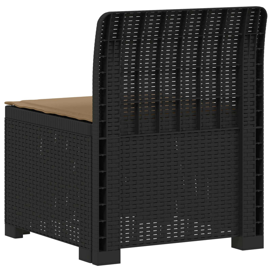 Eénpersoons Tuinbank met Kussen Rattan Look PP Antraciet