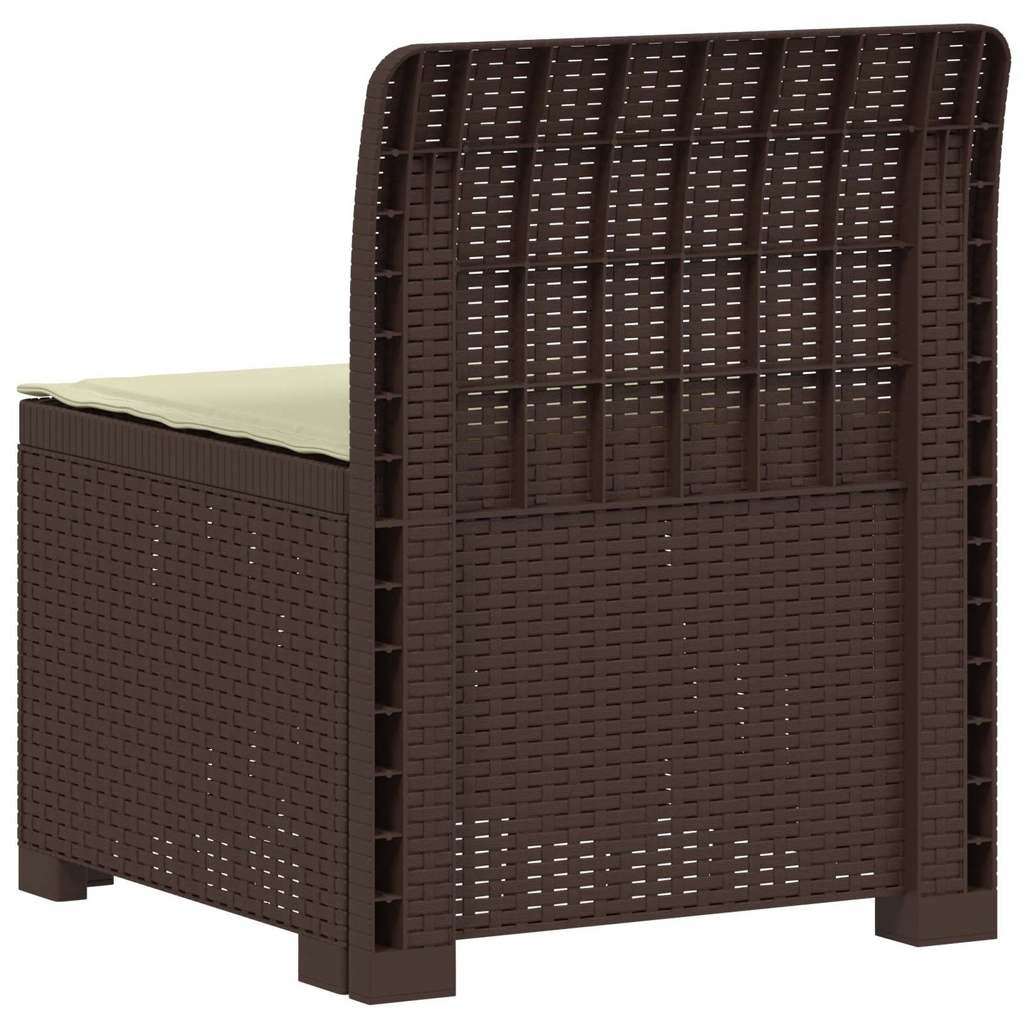 Eénpersoons Tuinbank met Kussen Rattan Look PP Bruin
