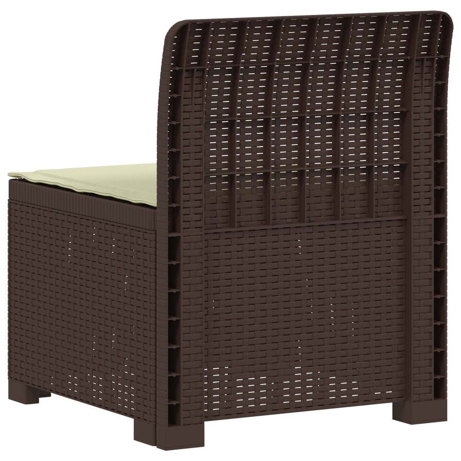 Eénpersoons Tuinbank met Kussen Rattan Look PP Bruin
