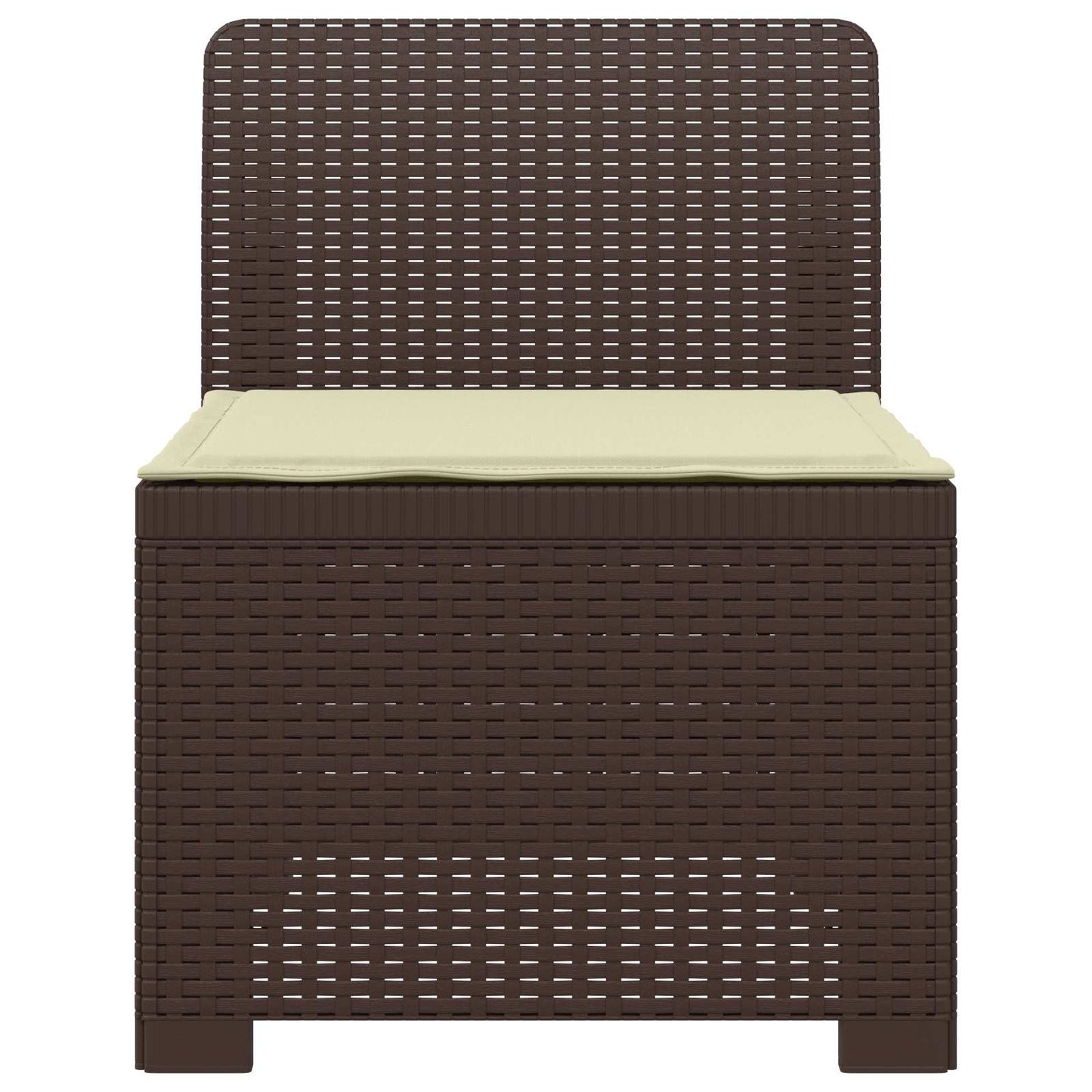 Eénpersoons Tuinbank met Kussen Rattan Look PP Bruin