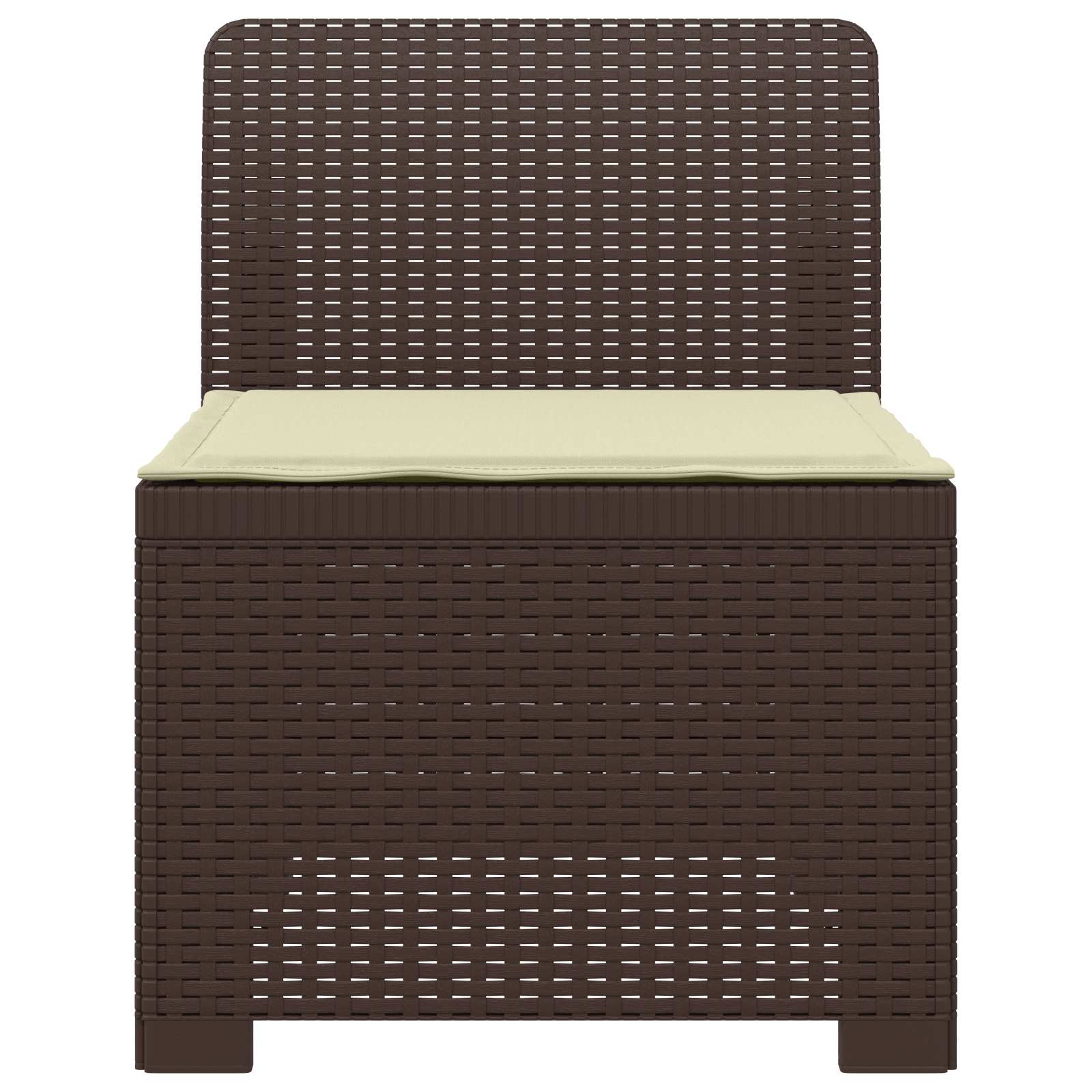 Eénpersoons Tuinbank met Kussen Rattan Look PP Bruin
