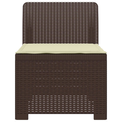Eénpersoons Tuinbank met Kussen Rattan Look PP Bruin