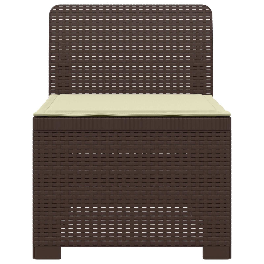 Eénpersoons Tuinbank met Kussen Rattan Look PP Bruin