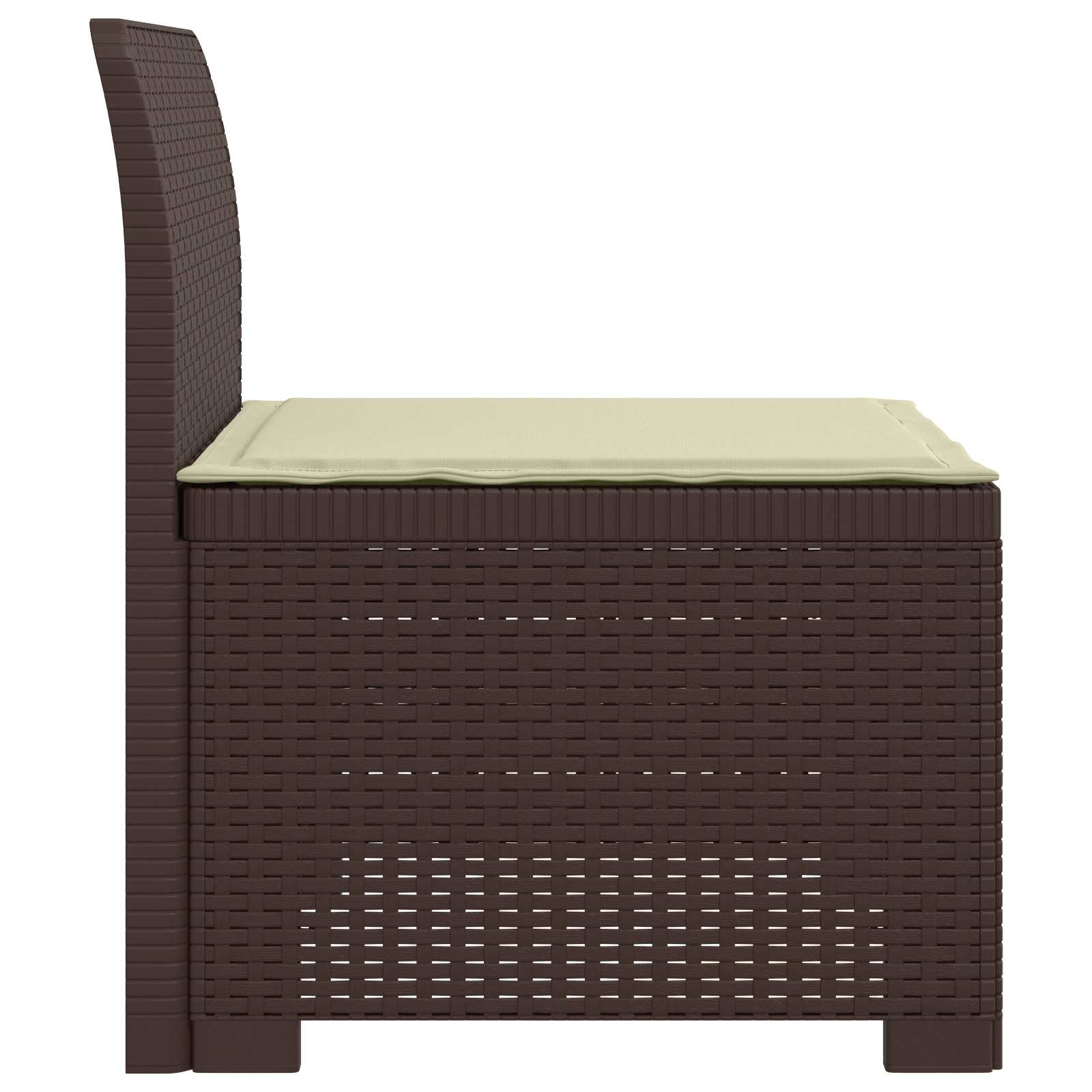 Eénpersoons Tuinbank met Kussen Rattan Look PP Bruin