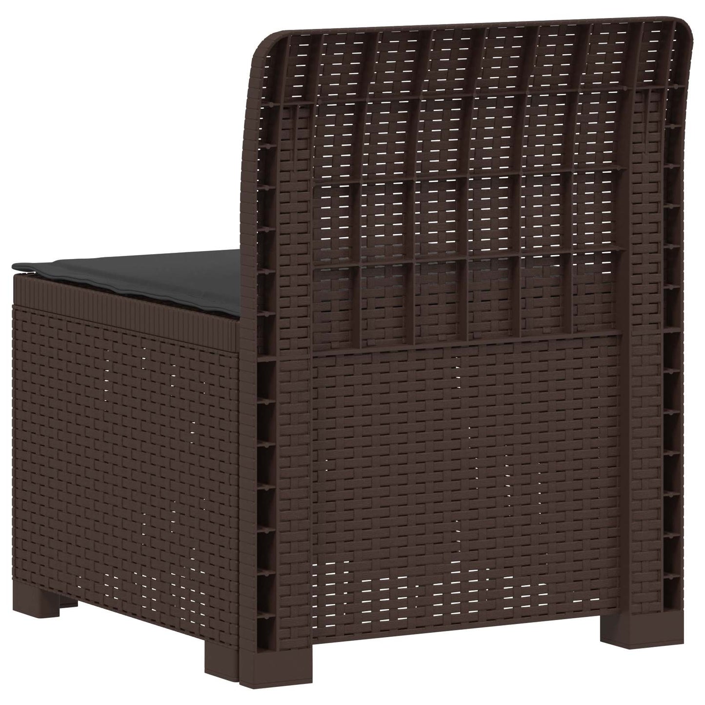 Eénpersoons Tuinbank met Kussen Rattan Look PP Bruin