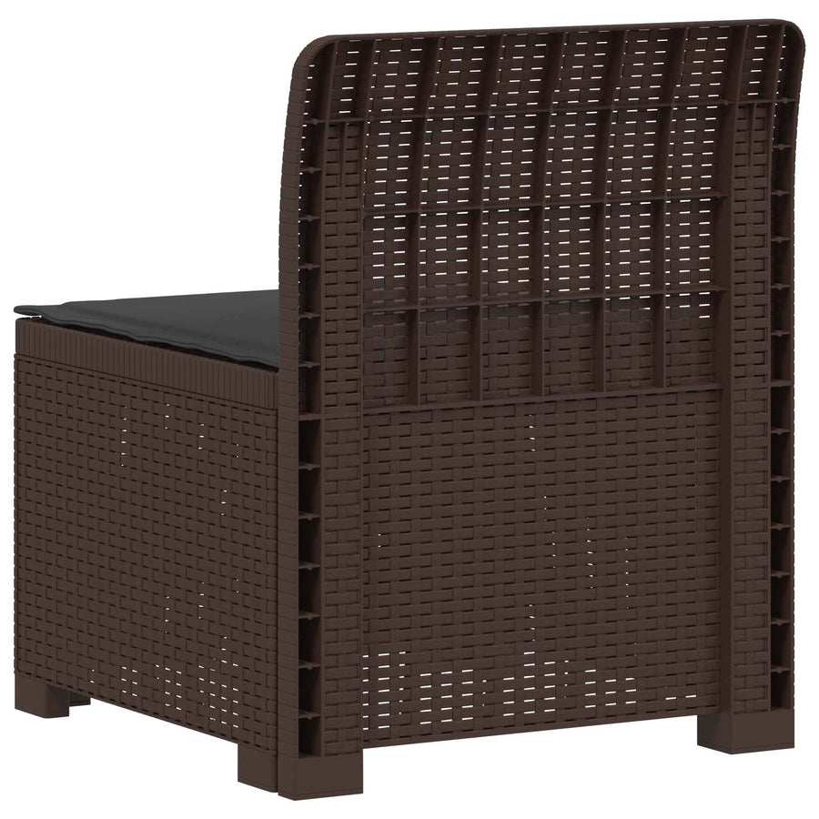 Eénpersoons Tuinbank met Kussen Rattan Look PP Bruin
