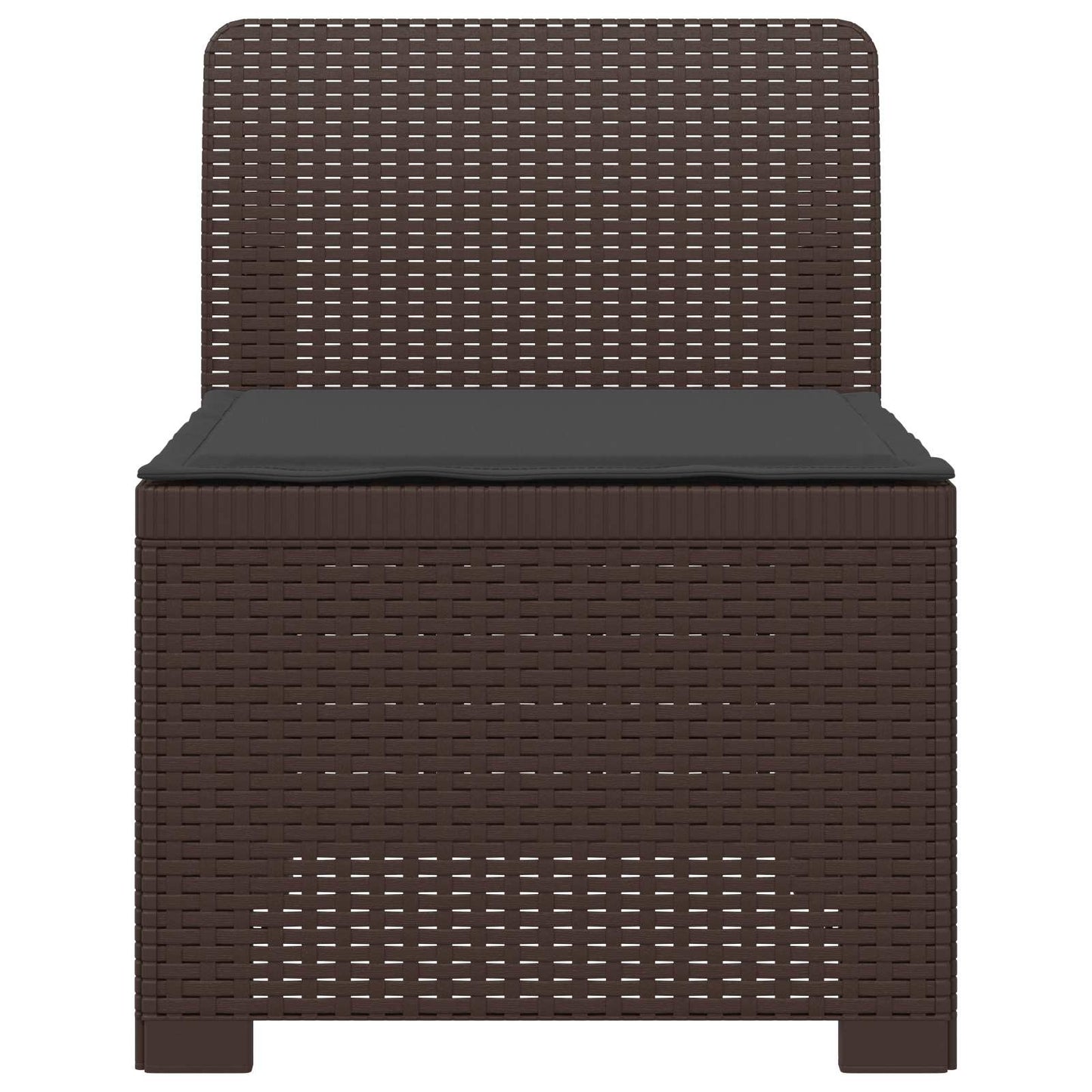 Eénpersoons Tuinbank met Kussen Rattan Look PP Bruin