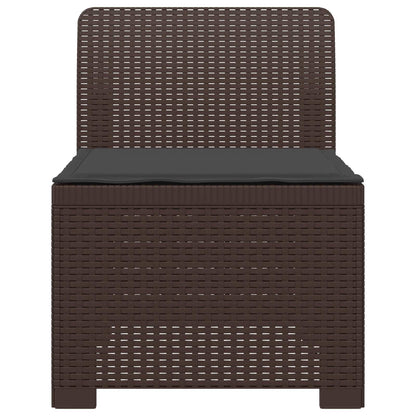 Eénpersoons Tuinbank met Kussen Rattan Look PP Bruin