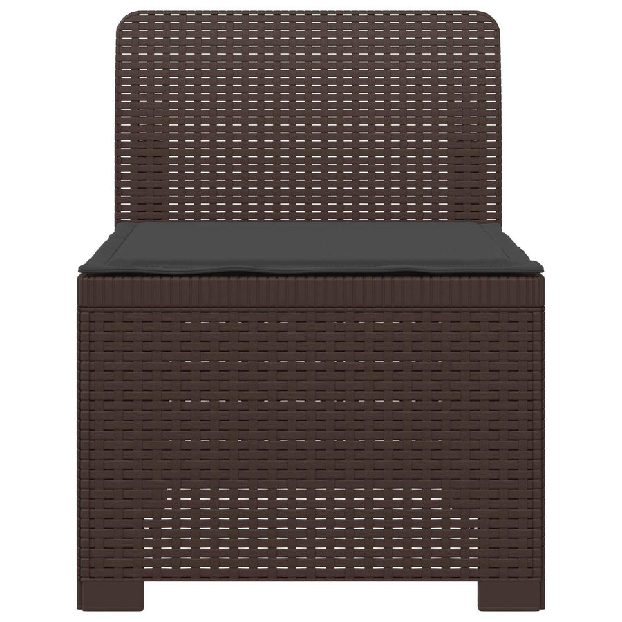 Eénpersoons Tuinbank met Kussen Rattan Look PP Bruin