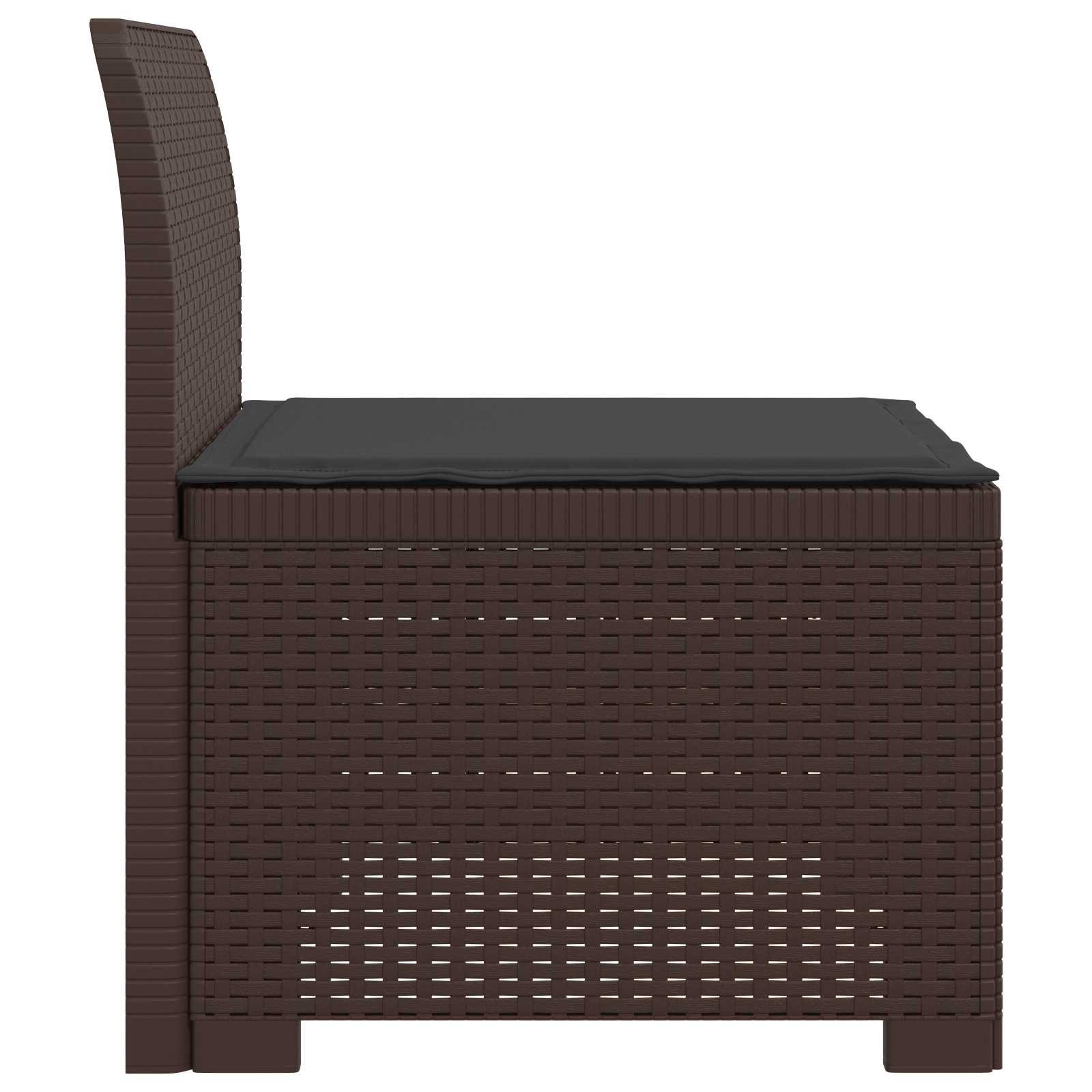 Eénpersoons Tuinbank met Kussen Rattan Look PP Bruin