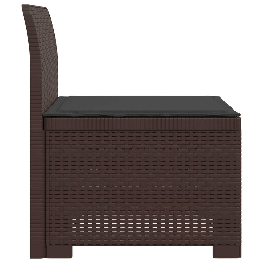 Eénpersoons Tuinbank met Kussen Rattan Look PP Bruin
