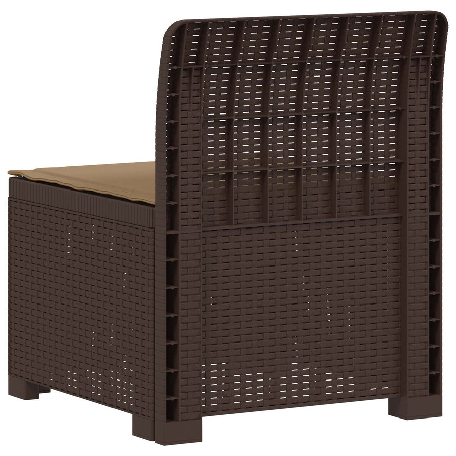 Eénpersoons Tuinbank met Kussen Rattan Look PP Bruin