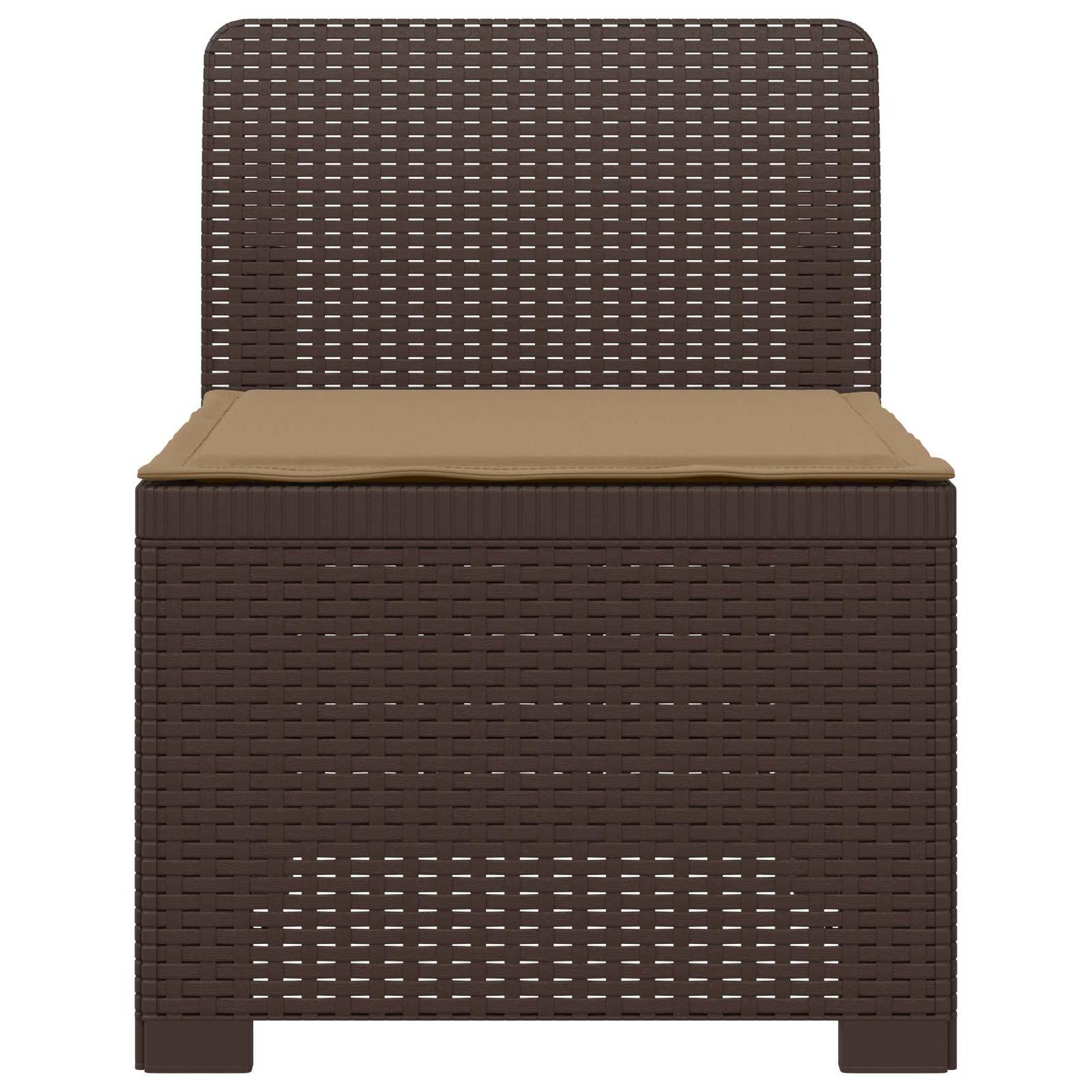 Eénpersoons Tuinbank met Kussen Rattan Look PP Bruin