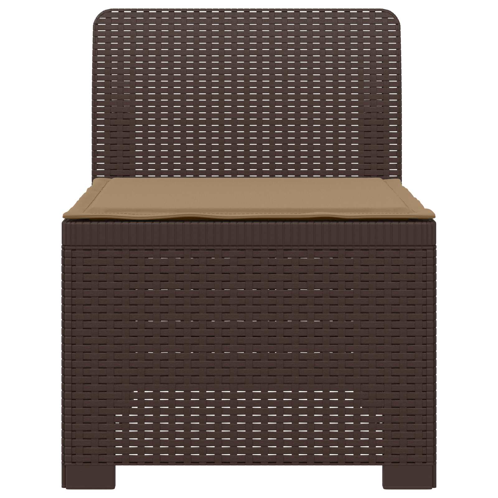 Eénpersoons Tuinbank met Kussen Rattan Look PP Bruin