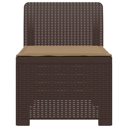 Eénpersoons Tuinbank met Kussen Rattan Look PP Bruin