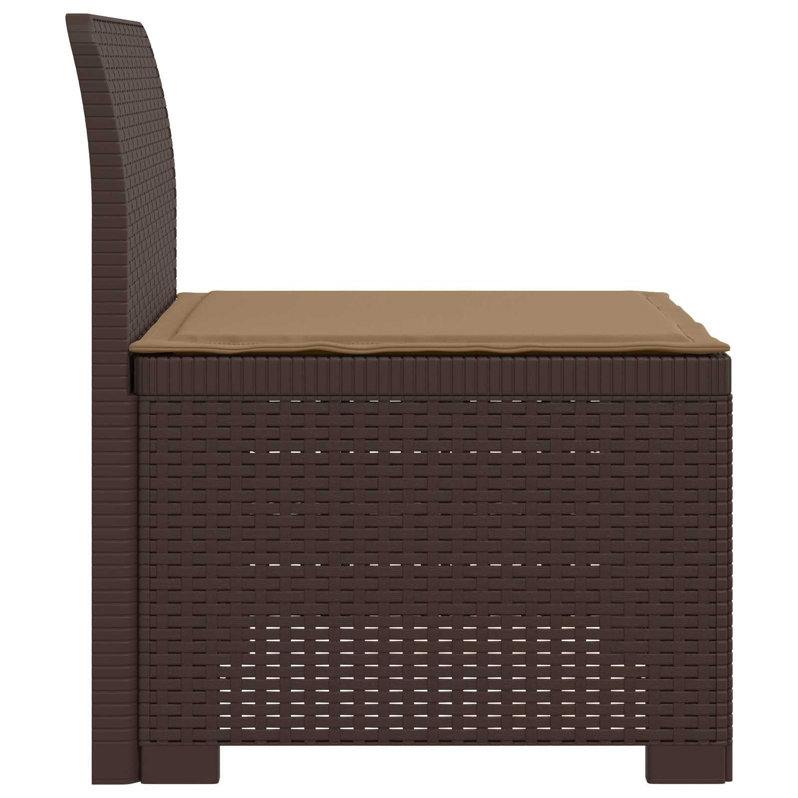 Eénpersoons Tuinbank met Kussen Rattan Look PP Bruin