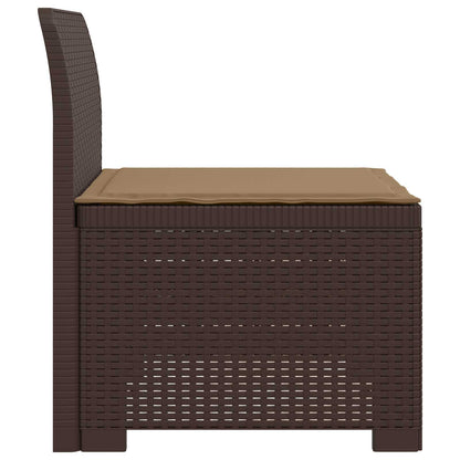 Eénpersoons Tuinbank met Kussen Rattan Look PP Bruin